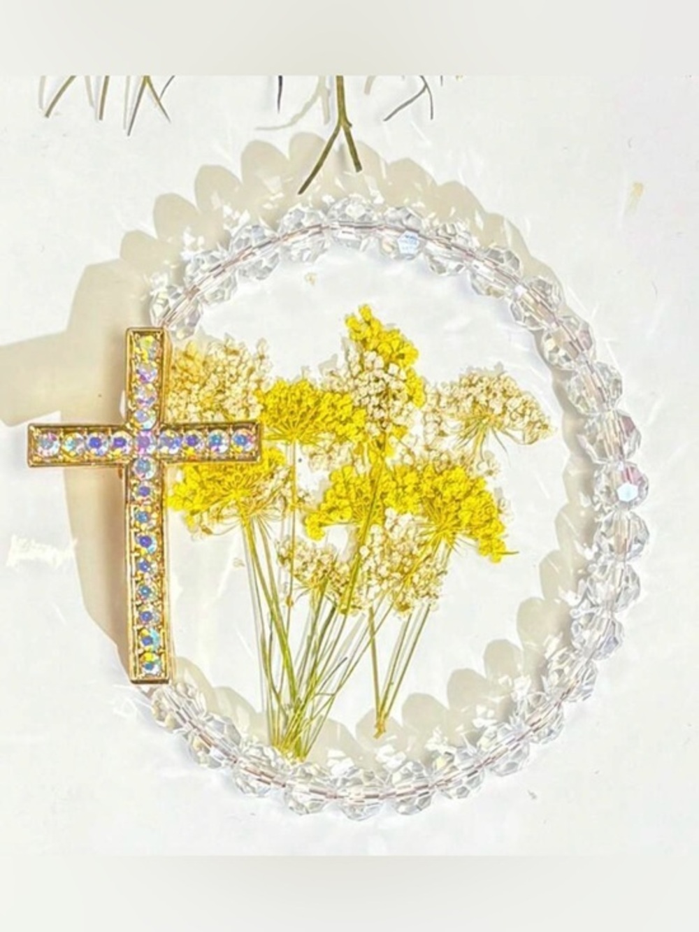 Rhinestone Cross Beaded Bracelet